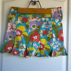 Nanette Lepore Retro Vintage Flower Print Mini Skirt Size 6